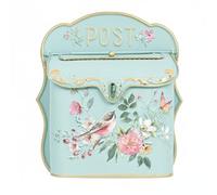 MotiveTech Boîte aux Lettres Murale Boîte Courrier Boîte Postale Boîte Décorative Fer Forgé Vintage avec Motifs Fleur et Papillon Montage Mural Solide Adaptée au, Oiseau Et Fleurs - Vert