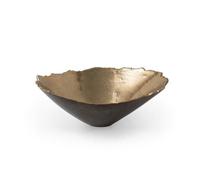 MotiveTech Bol Sculptural Irrégulier Récipient Décoratif Doré Corbeille à Fruits Décorative pour Entrée, 34 24 H13cm, Rétro, Nouveau Style Chinois