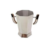 MotiveTech Cafetière En Inox Acier Inoxydable Cafetière avec Poignée Aspect Bois Compacte Verseuse avec Couvercle pour Bureau, 15.5×9×18cm