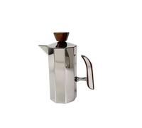 MotiveTech Cafetière En Inox Acier Inoxydable Cafetière avec Poignée Aspect Bois Compacte Verseuse avec Couvercle pour Bureau, 17×9×21cm