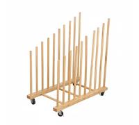 MotiveTech Canvas Painting Rack Chariot de Séchage Toiles Support Bois Organiseur Fentes Ouvertes Ventilation Roulettes à 360 Adapté aux Ateliers Créatifs Classes Galeries, Style 2