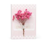 MotiveTech Carte Anniversaire Fleurs Séchées, Carte Mariage Gypsophile Rose &, Artisanale avec Enveloppe, Rose, Moderne simple