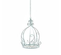 MotiveTech Couronne Jardinière Panier Métal Fer Vintage Fait Main Apparent Porte Fleurs Accroché Stable Convient aux Balcons Terrasses Porches Espaces Extérieurs, Vert Vieilli