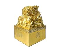 MotiveTech Estampe Chinoise Sculpture Auspicis Creature Protecteur Sceau Décoratif à Corps Carré Compact Ornement pr Bureau, Étu, Style A