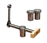MotiveTech Étau de Bureau Serrage Étau Serre-joint Pince Structure Acier Inoxydable et Laiton avec Pièces Usinées CNC pour, Naturel, 20mm Étau De Table + 2 Chevilles De Table, Couleur Naturelle