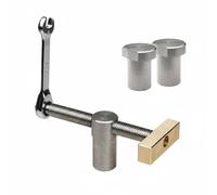 MotiveTech Étau de Bureau Serrage Étau Serre-joint Pince Structure Acier Inoxydable et Laiton avec Pièces Usinées CNC pour, Naturel, 19mm Étau De Table + 2 Chevilles De Table, Couleur Naturelle