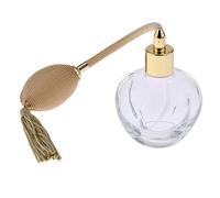 MotiveTech Flacon Parfum Bouteille Vide Parfum Vaporisateur Style Vintage Verre Solide Élégance Convient à La Table de Salle de Bain, Jaune
