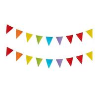 MotiveTech Guirlande Fanions Dégradé Guirlande Fanion Bannière Triangulaire Fanion Toile de Jute Décor Sobre en Lin Facile à Accrocher 5m 18 Fanions Adaptée aux, Multicolore, Arc-en-ciel