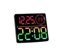 MotiveTech Horloge LED Calendrier Thermomètre Horloge Murale Numérique Moderne pr lon, lle Jeux, Noir