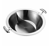 MotiveTech Hot Pot -Yang Poignées Boucle Casserole à Double Compartiment Intérieur Lisse Hot Pot Yang, 28 Cm