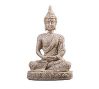 MotiveTech Mini Statue Bouddha Figurine Sculpture Décor Objet Résine Détaillée avec Visage Finement et Socle Sculpté Ambiance Calme et Méditative Adaptée au Salon Bureau Entrée, 134-Sand