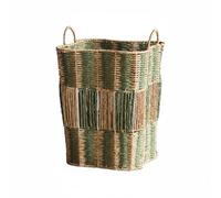 MotiveTech Panier de Rangement Tressé Panier à Linge Corbeille Bac Poignées Latérales en Corde Papier et Fer Léger et Portable Adapté au Stockage d'Objets Du, Grand 40x40x49cm