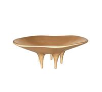 MotiveTech Plateau Décoratif Morne Plateau avec Pieds Chic Coupe à Fruits Décorative pour Table Basse, Doré, 41 30 16cm