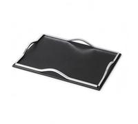 MotiveTech Plateau Décoratif Rectangulaire Ton Argenté Décoration d’intérieur Forme Structurée Rangement, Argent/Noir, Grand 40.3cm X 29cm X 4cm