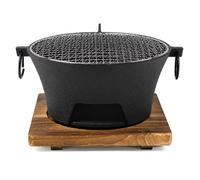 MotiveTech Poêle à Charbon Portable, Mini Barbecue en Fonte, Réchaud Camping avec Grille, pour e Extérieure