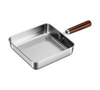 MotiveTech Poêle Carrée Anti-Adhérence Naturelle Poêle En Inox Compatible Induction Ustensile pour Cuisiniers, Cuisson Quotidienne, Espaces Restreints, 15cm, Carré