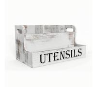 MotiveTech Porte-Ustensiles Rustique Boîte Rangement avec Compartiments Polyvalent Boîte à Couverts pour Cuisine