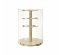 MotiveTech Présentoir à Figurines Visibilité Claire Présentoir avec Couvercle Transparent Vitrine avec Base Rotative pour Collectionneurs, Bureau, Chambre , Grand, Rotatif, 3 Niveaux , Crème