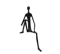MotiveTech Sculpture Silhouette Humaine Morne Sculpture Humaine Abstraite Épuré Statuette Personnage pour Bureau, 26 20 64cm, Noir, Grande Taille, Personne Levant La Jambe Et S Appuyant Sur Le Genou