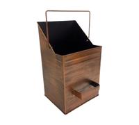 MotiveTech Seau à Cendres avec Couvercle Seau à Cendres Cheminée Seau Porte-cendres Bassine Poêle Fer Épais Résistant à La Chaleur Bec Incliné pour Verser Rangem, Cuivre
