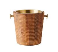 MotiveTech Seau à Vin Élégant Seau à Champagne Double Paroi Rafraîchisseur Bouteilles pour Professionnels, 18 11 H26cm, Seau À Vin avec Poignée Blanc Cassé