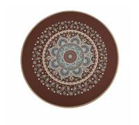 MotiveTech Set de Table en Caoutchouc Antidérapant Tapis Table Nappe Ronde Dessous de Plat Accessoire de Table Barrière Antitache Motifs Artistiques Adapté aux, Marron, Points Ronds