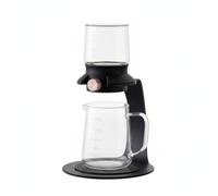 MotiveTech Théière En Verre Borosilicate Rotatif En Verre avec Infuseur Borosilicaté Infuseur à avec Support pour, Array, Noir, Théière À Infusion De Style Chinois, Modèle Arc