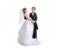 MotiveTech Wedding Cake Topper Figurine Mariage Couple Mariés Décoration Gâteau Résine Élégante Légèreté et Stabilité Souvenir pour Jeunes Mariés Adapté aux, A
