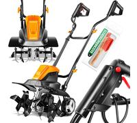 MASKO® Motobineuse électrique 1500 Watts | 45cm de Largeur de Travail, 20cm de Profondeur de Travail | Bineuse | Motoculteur à Fraise | Cultivateur | Fraiseuse de Jardin | Bineuse électrique, Orange