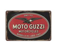 Moto Guzzi, Motos Italiennes Panneau Métallique Humour Plaques En Tôle Vintage Signe En Étain Pour Décoration Murale Ferme Club 20X30Cm