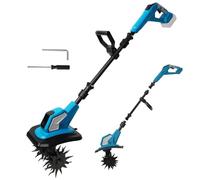 Motobineuse à batterie pour Makita 18 V, motoculteur électrique avec double rouleau 4 lames, design amovible, largeur de travail 17 cm, profondeur de travail 24 cm, pour l'agriculture et la culture