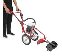 Motobineuse à essence 4 temps Défonceuse de jardin avec 63 cm³ et 4 CV | 240 tr/min, profondeur de travail de 10 cm, garde-boue élargi, démarreur à câble avec roues pour parterres, jardins et serres
