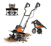 Motobineuse Électrique CHESTER® 1500W | Largeur 45cm | Profondeur 22cm | Motoculteur, Bineuse & Cultivateur | 6 Fraises en Acier Robuste | Poids Léger 10,3kg | Pliable | Roues Escamotables