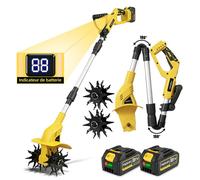 Motobineuse électrique - MELLWIN - 21V - 22 cm largeur - 16 cm profondeur - 2x3Ah batteries