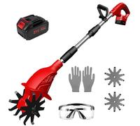 Motobineuse électrique,Motobineuse sans Fil pour Batterie Ma-Kita~ 21V, avec Batterie 3.0ah, 400W, 200mm de Largeur & 150mm Profondeur de Travail | Guidon Repliable | Idéal pour Potager (1 Batterie)