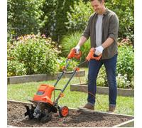Motobineuse Électrique Motoculteur 1500W 6 Lames 65Mn Largeur 40cm Profondeur 20cm Pliable et Étanche IPX4 Orange