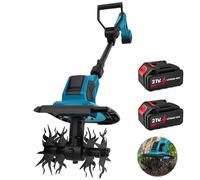 Motobineuse électrique pour batterie Makita 18V motobineuse sans fil largeur / profondeur de travail 10/25cm 360rpm pliable tube télescopique pour jardin et cours (1 batterie)