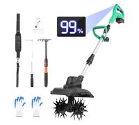 Motobineuse Électrique sans Fil 21V, Motoculteur Puissant 500W avec Moteur sans Balais Largeur 23cm Compatible avec Makita et DeWalt Écran LED & Bandoulière pour Jardin sans Batterie