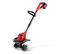 Motobineuse électrique sans fil - Mini cultivateur alimenté par batterie 21 V, arbre télescopique réglable, interrupteur de verrouillage de sécurité, large protection contre les débris