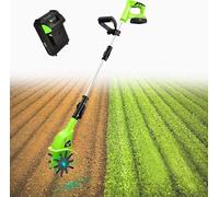Motobineuse et Cultivateur Électrique sans Fil 20V, Rotavator de Jardin sur Batterie avec Batterie Lithium Rechargeable, Poignée Réglable pour Petits Jardins, Potagers et Serres