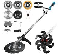 Motobineuse sans fil 2 en 1 et coupe-bordures pour batterie Makita 18 V - Défonceuse électrique - 680 tr/min - Débroussailleuse électrique sans balais avec largeur de travail de 23 cm et profondeur de