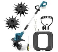 Motobineuse sans Fil, 300 TR/Min, Lames en Acier au Manganèse 4x12 Dents, Profondeur 15 cm Largeur 20 cm,Compatible Batterie 18V, Cultivateur Électrique Idéal pour Potager, Jardin et Massifs