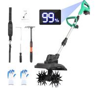 Motobineuse sans fil avec sangle d'épaule et écran numérique | Moteur sans balais 500 W | Largeur 23 cm | Compatible avec 18 V et 20 V | Moto électrique sans fil 21 V