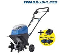 Motoculteur sans fil Scheppach BC-MT300-X - 20 V IXES | Largeur de travail : 300 mm | Profondeur : 200 mm | Livré avec 2 batteries de 2 Ah + un chargeur 2,4 A