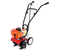 Motoculteur à Essence 52cc 2 Temps 3CV MotoBineuse, Petite Taille Motobineuse Essence avec Moteur Puissant,Portable Largeur 30cm Profondeur 10cm Jardinage Outil Rotavator Orange
