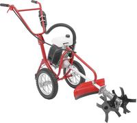 Motoculteur à essence - Motoculteur à guidage manuel - 63 cm³ 4 temps 4 CV - 240 tr/min - Profondeur de travail env. 10 cm - Réservoir 1,2 l - Rouge-noir