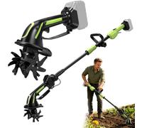 Motoculteur électrique sans Fil pour Makita 18 V, 550 W, avec Manche De 1 M, Profondeur Et Largeur De Travail De 10 Cm, Motoculteur Portable pour Une Préparation Facile du Sol Black with 1m Pole