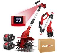 Motoculteur sans fil 21 V Motoculteur électrique avec 2 batteries et 2 lames de cultivateur, largeur de fraisage 20 cm et profondeur de fraisage 15 cm, 800 tr/min, pour le travail du sol