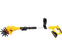 Motoculteur sans fil - Motoculteur électrique à main - Batterie 20 V - Profondeur de travail de 25 cm - ABS et acier au manganèse - Chargeur 100–240 V - Jaune