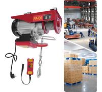 Motorisation électrique pour treuil - Câble de traction de 400 kg, 850 W - Lifte de plafond avec télécommande - Adapté pour garages et ateliers automobiles - Rouge